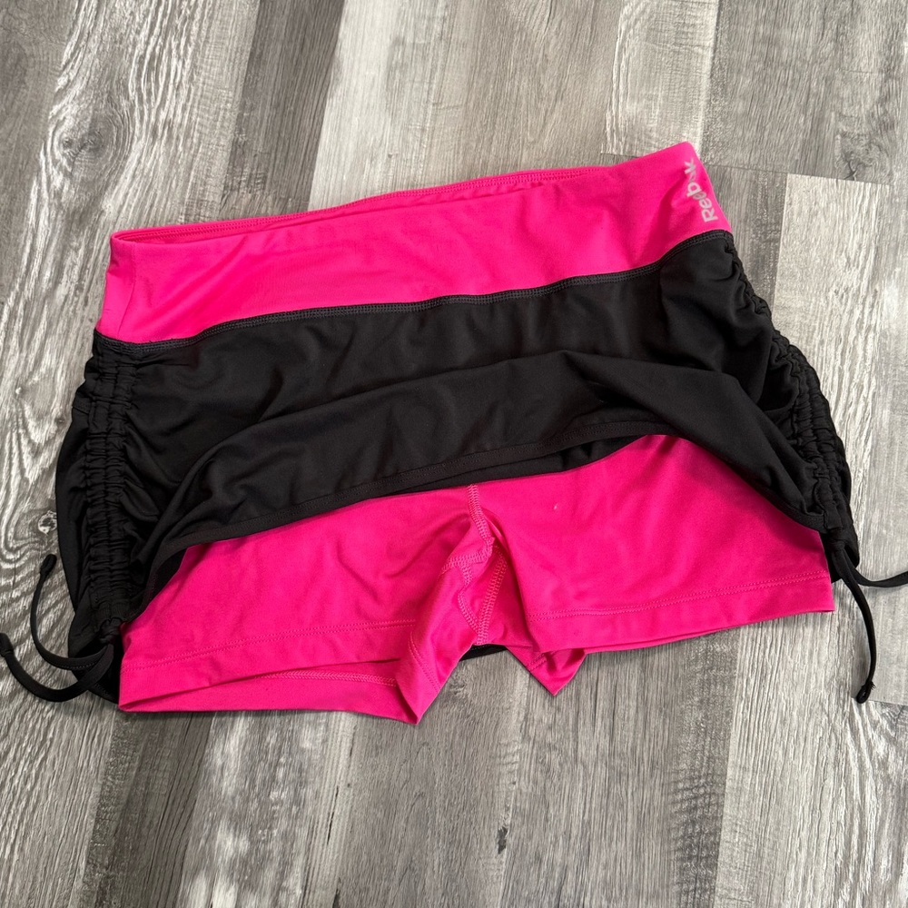 Reebok PlayDry Womens Black/Pink Athletic Compression Skirt Medium - Picture 3 of 7